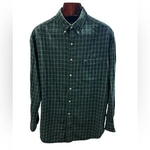 Vintage Chaps Dark Green Plaid Button-Down Shirt